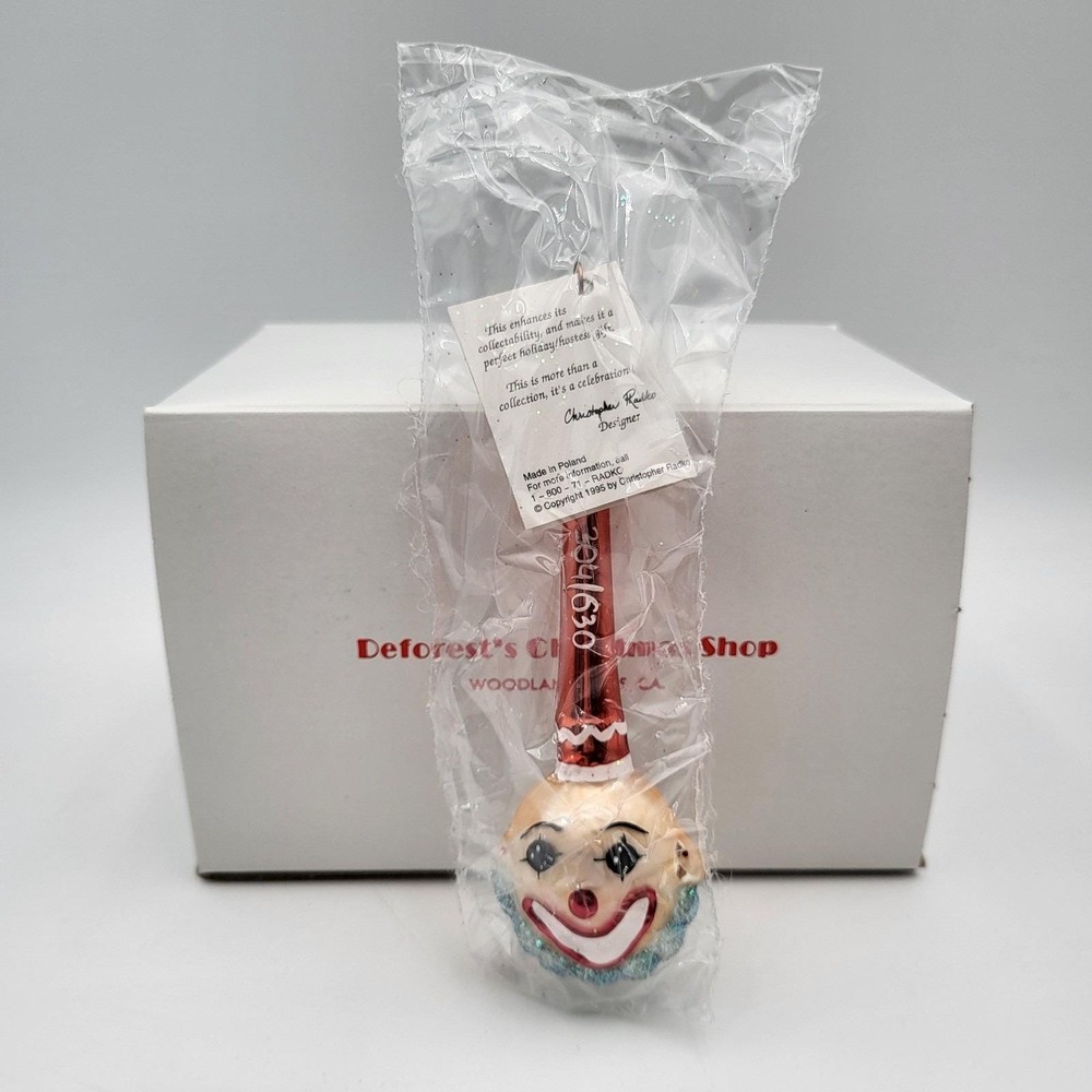 Christopher Radko Clown Rattle Christmas Ornament 1995 - 304/630